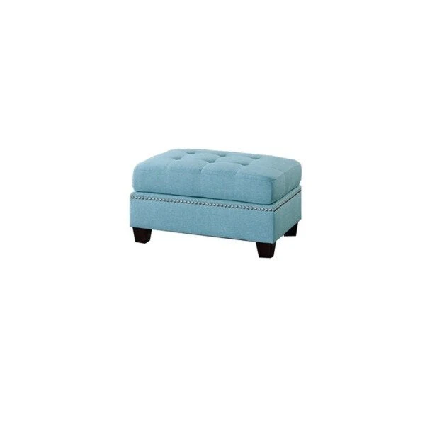 Polyfiber 3 Piece Sectional Set With Plush Cushion In Blue