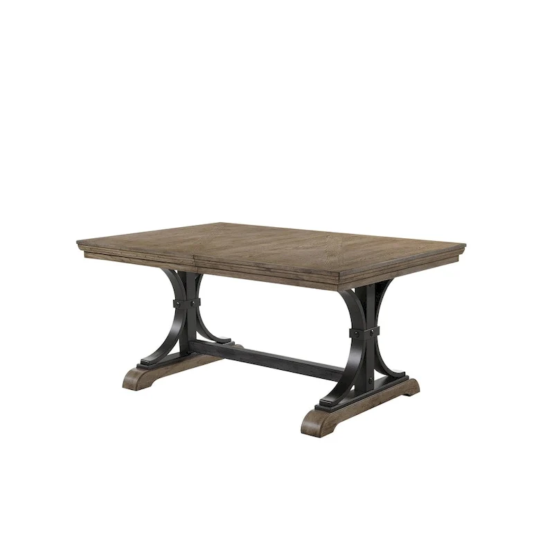 Roundhill Furniture Birmingham Driftwood Table and Nail Head Chair 7-piece Dining Set