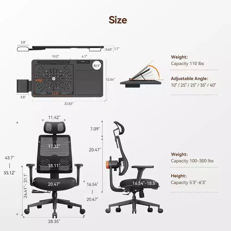 Newtral Ergonomic Office Chair - MAGICH003+LAPD - Black