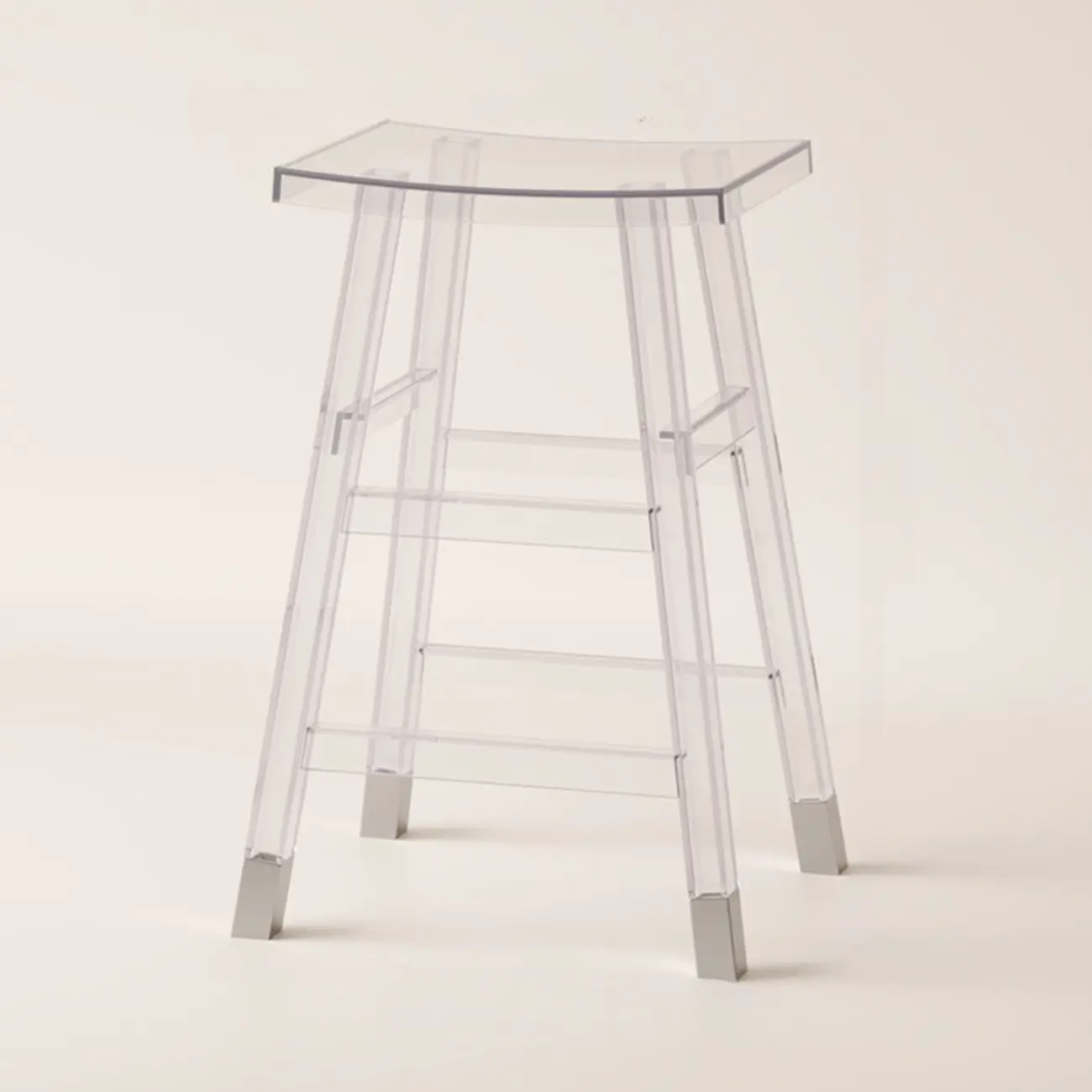 Saddle Acrylic Counter Height Backless Bar Stools