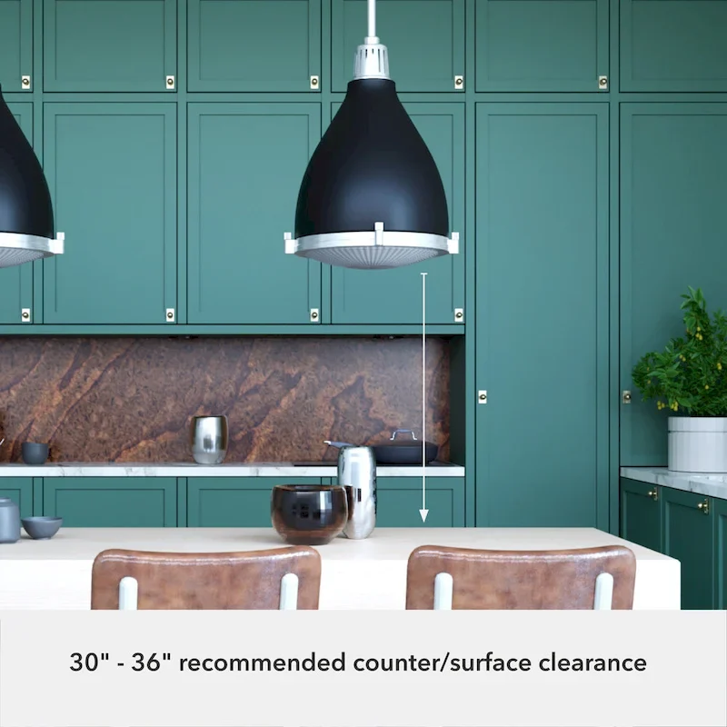 Hunter Bluff View Retro 16  3-Light Pendant - Kitchen Island, Dining Room, Entry - Mid-Century Modern, Industrial, Transitional