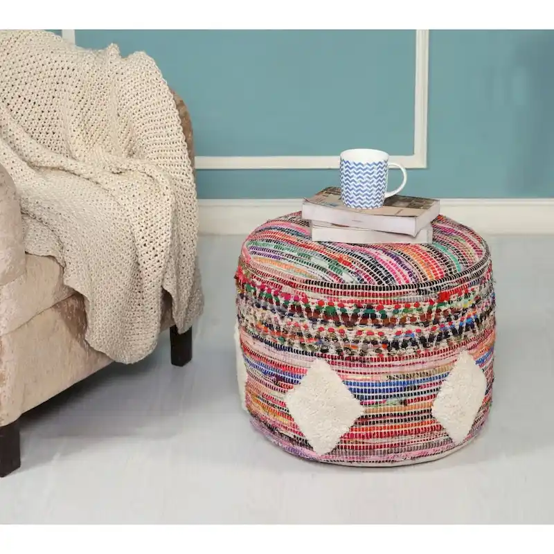 Diamond Multicolor Pouf Ottoman