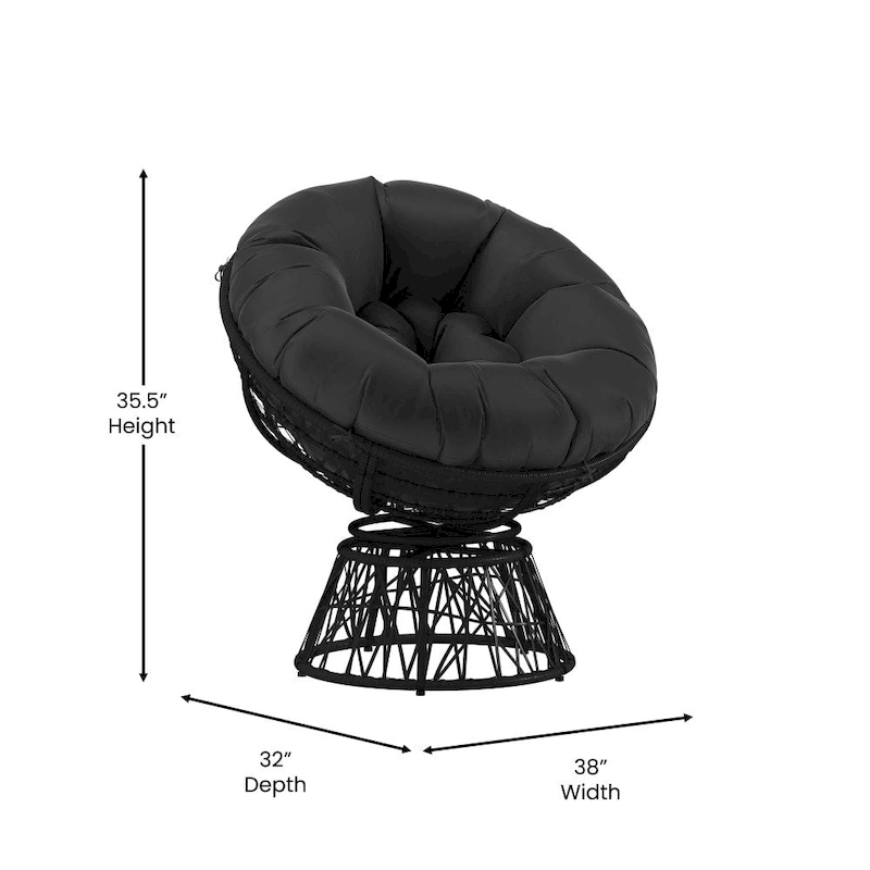 Papasan Swivel Patio Lounge Chair