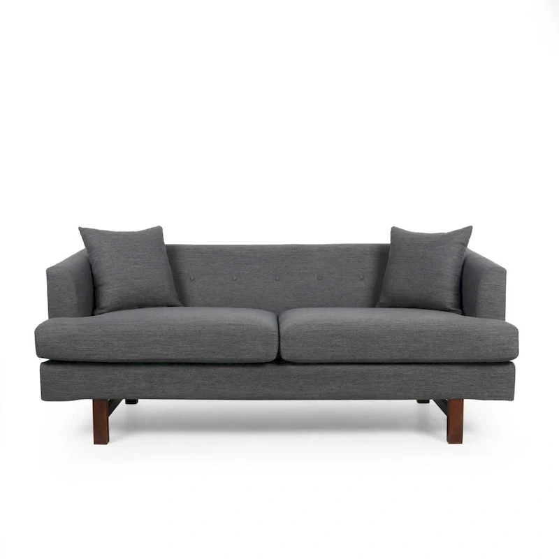 3-Seater Upholstered Sofa Mid-Century Modern Design Birch Wood Legs 73.5