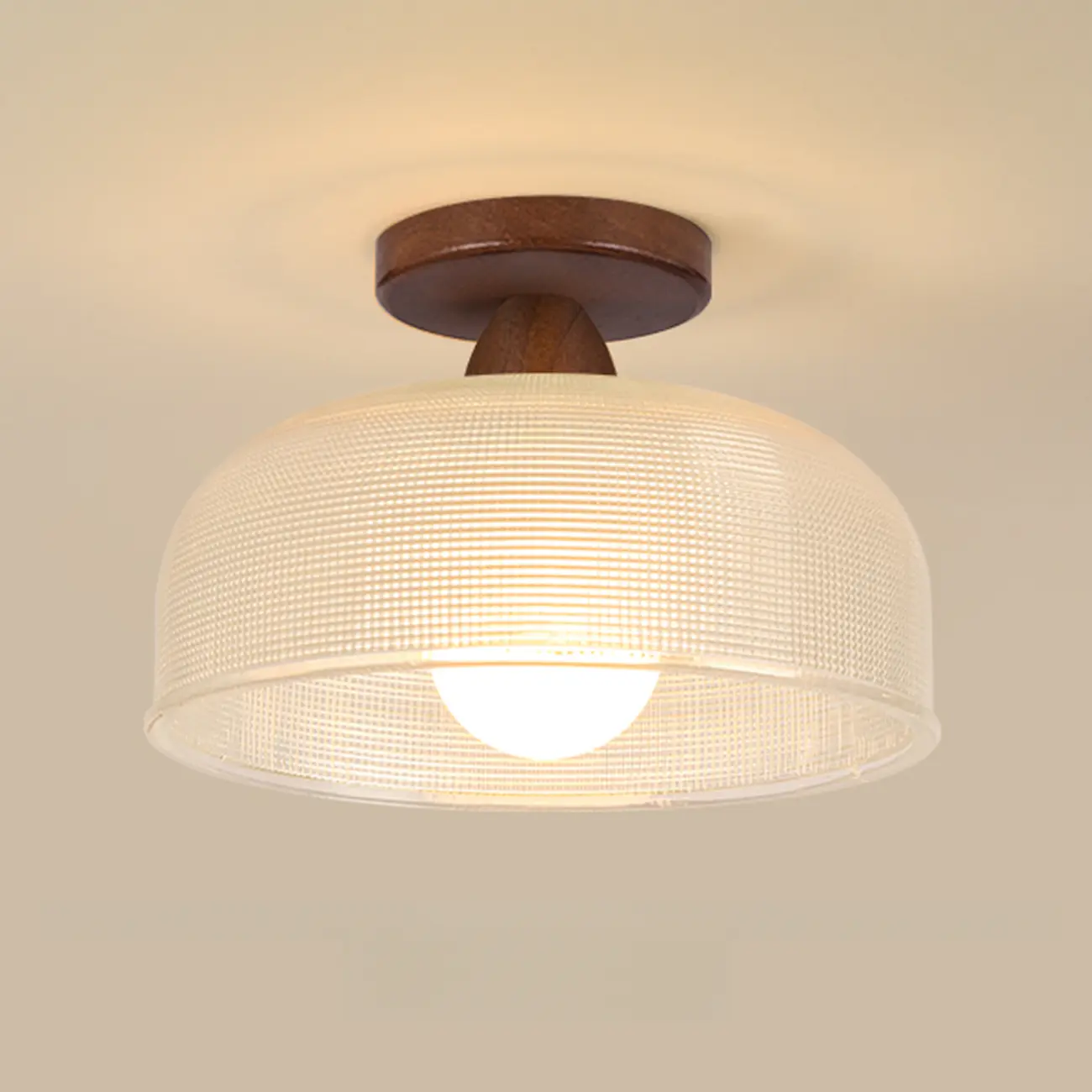 Modern LED Semi-Flush Ceiling Light with Clear Shade