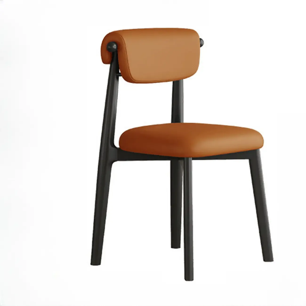 Elegant Low Back Upholstered Faux Leather Dining Chair