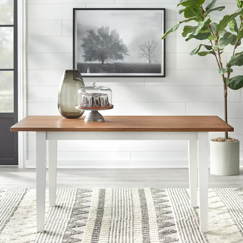 Driftwood & Black Farmhouse Dining Table for 6