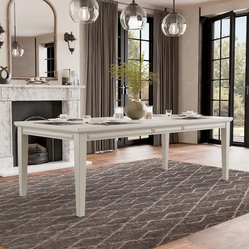 White Oak / Espresso Extendable Dining Table, Seats 6-8
