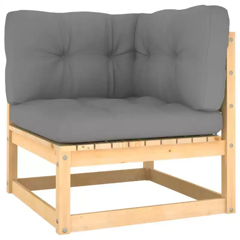 vidaXL Garden Lounge Set Solid pine wood, fabric (100% polyester)