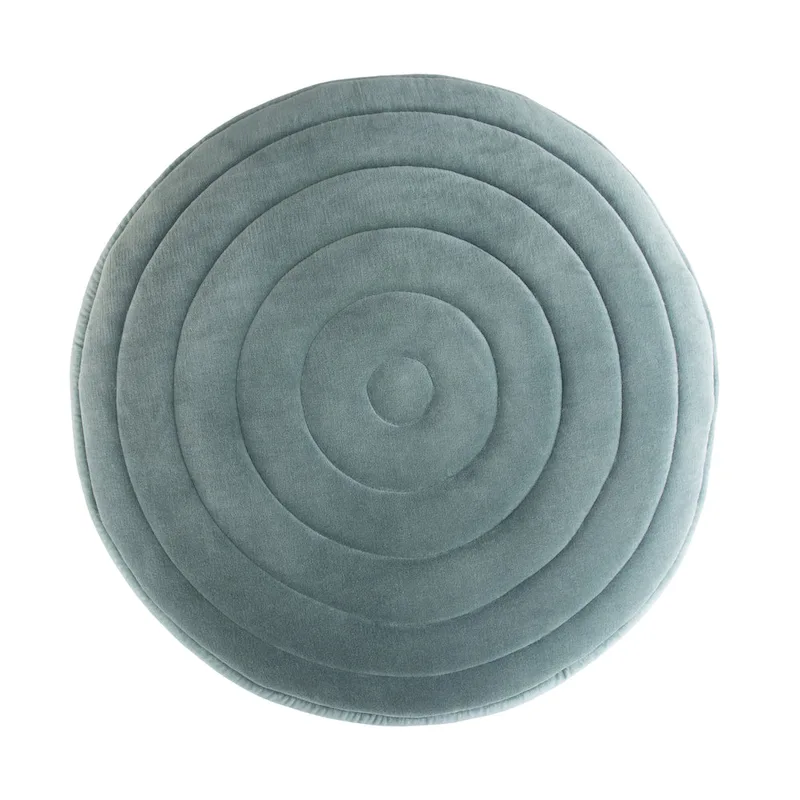 WYNDENHALL Anna Boho Round Pouf in Velvet Fabric