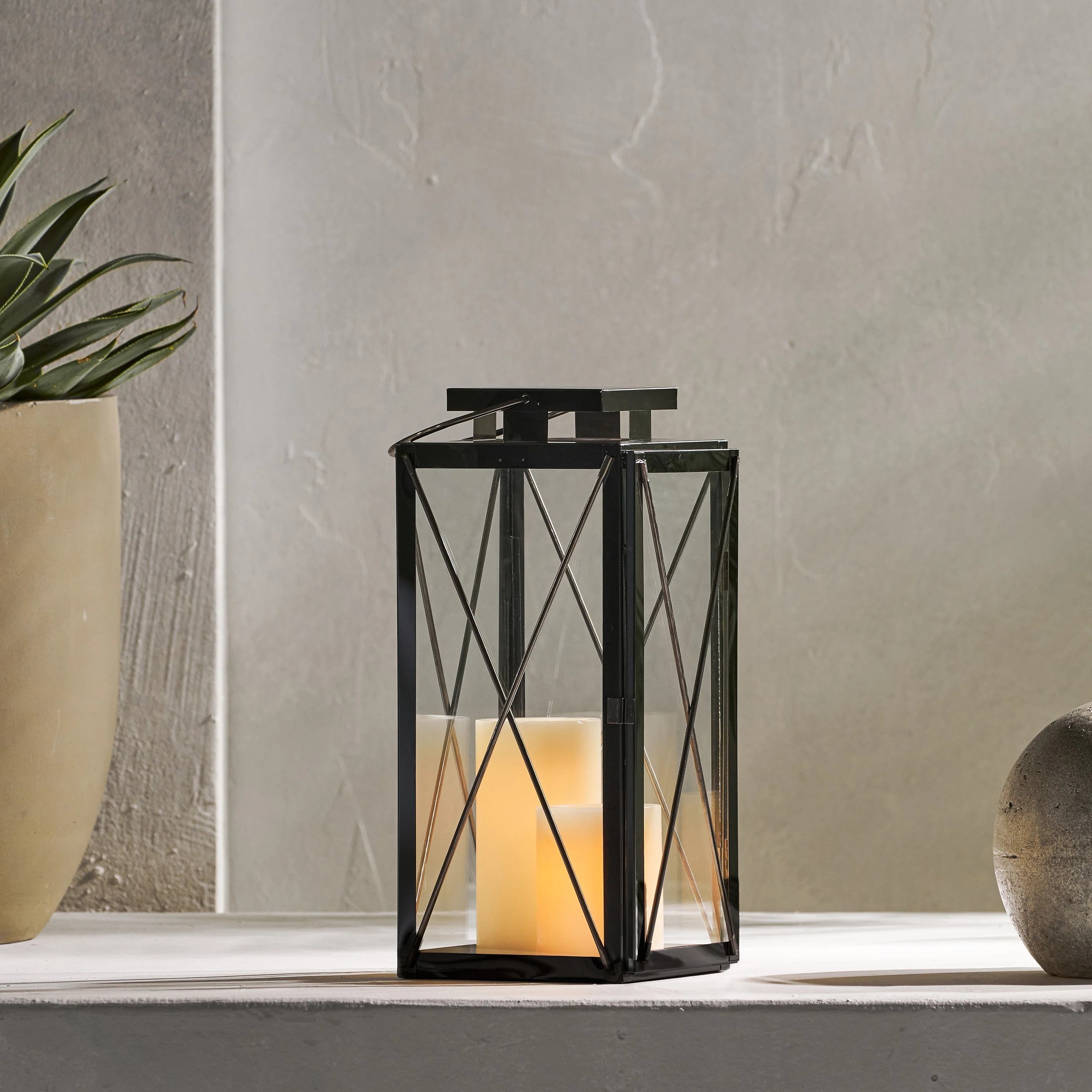 Elwick 14 Modern Stainless Steel Lantern