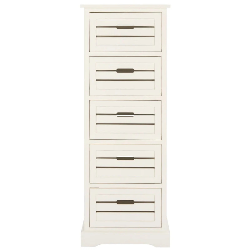 SAFAVIEH Cinda Storage 5-Drawer Cream Cabinet - 16.5 x 12.6 x 46.5 - 17Wx13Dx47H