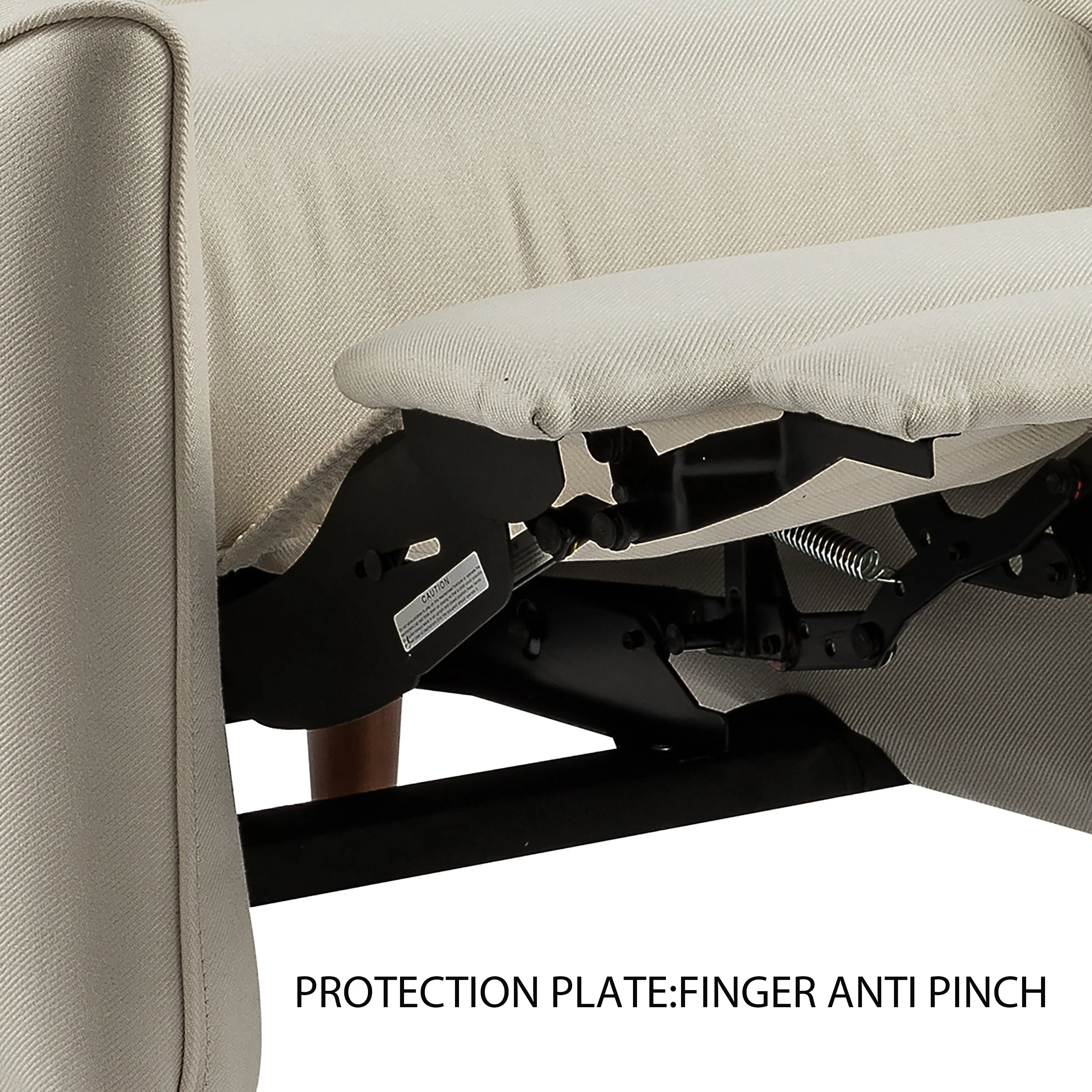 Comfy Upholstered Recliner Chair ¨C Small Push Armchair with Footrest & Rubber Wood Legs