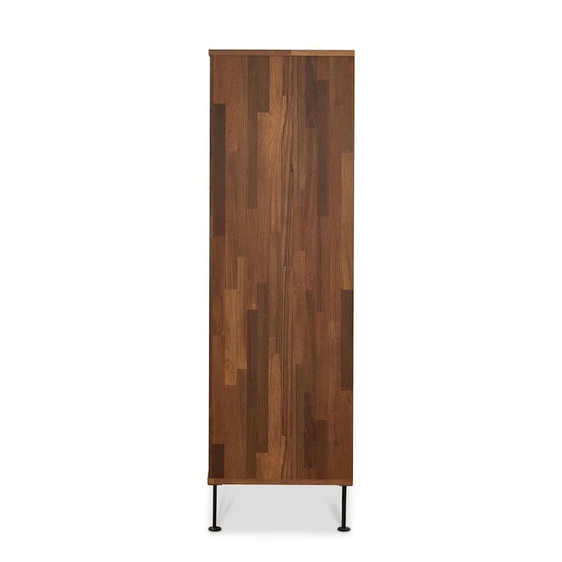 White / Walnut 5-Drawer Chest, Single Unit