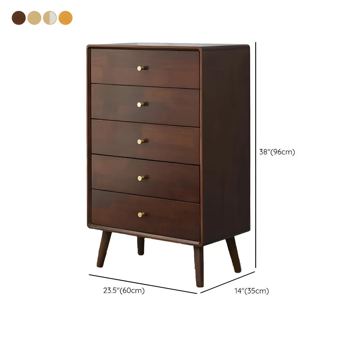 Compact Natural Wood Combo Dresser with Cabinet and Drawers