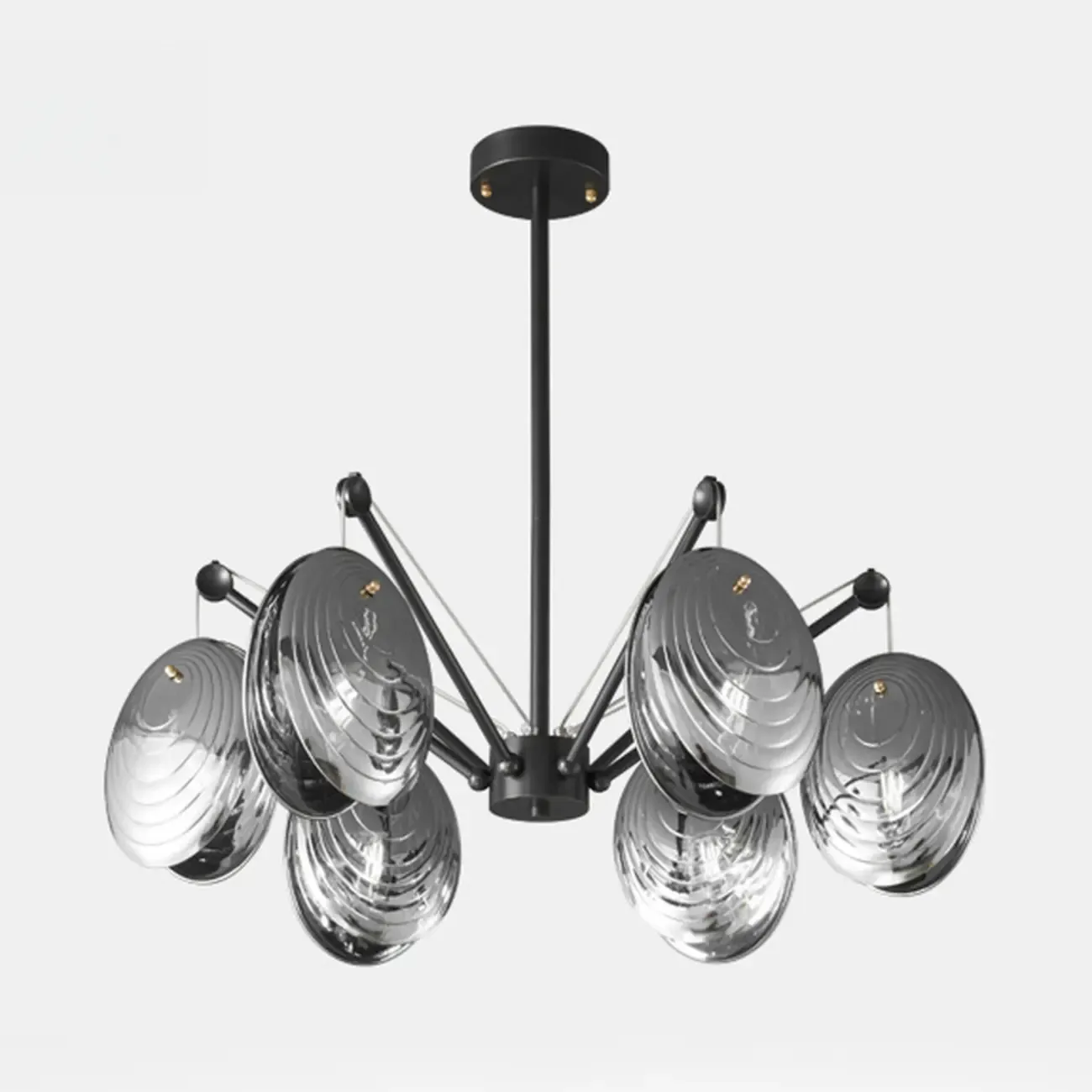 Modern Gray Metal Silver Shell Adjustable Chandeliers