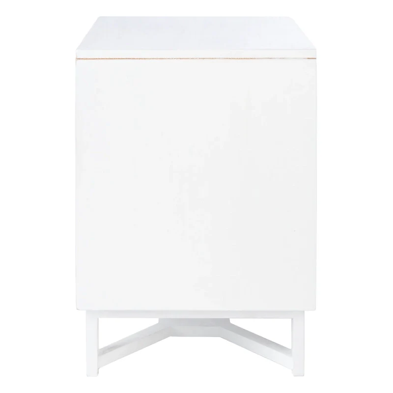 Natural / Black / White Rattan 2-Drawer Nightstand
