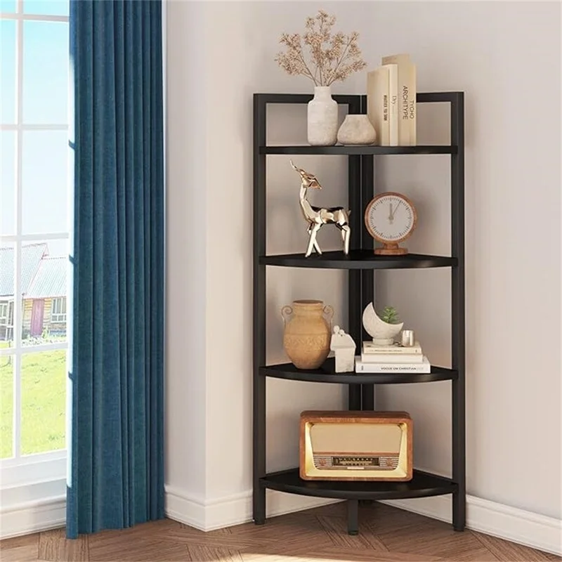 Corner Bookshelf 4 Tier Stand - 25.1 D x 16.9 W x 51 H
