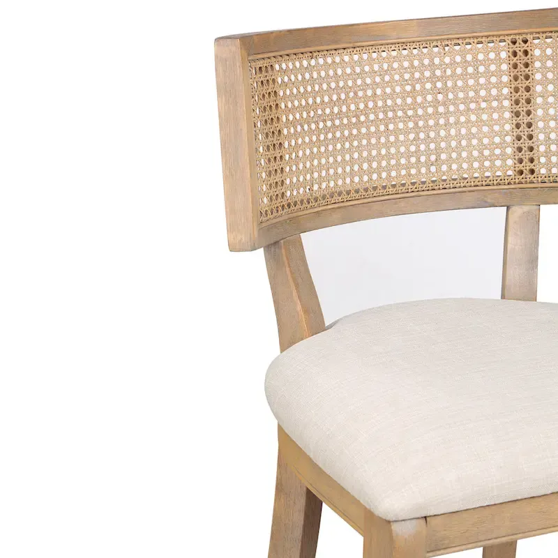 Counter Height Chair with Woven Cane Back - Rubberwood - Beige Seat