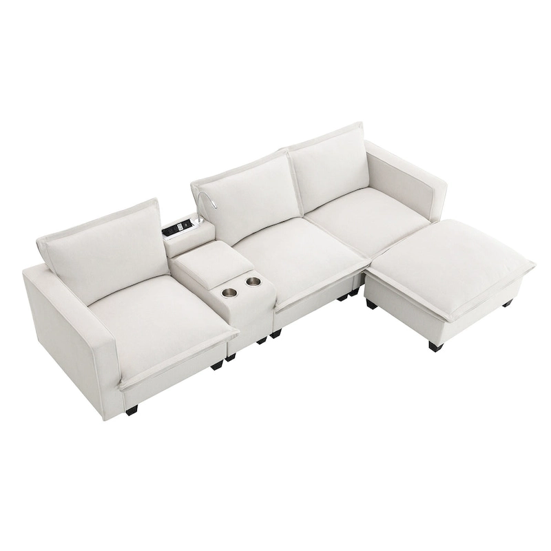 109 Chenille Modular Sectional Sofa with USB Console