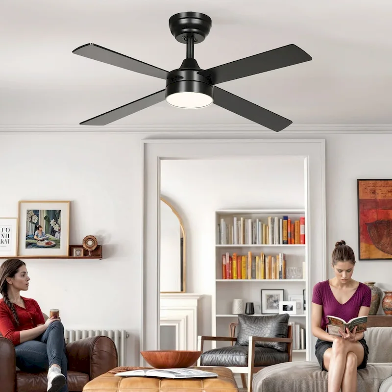 Moasis 48 Inch 4 Blades Ceiling Fans with Light and Remote Control&App Control