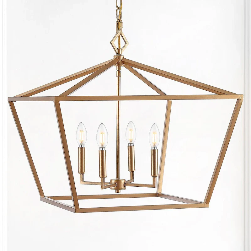 Floyd 4-Light Adjustable Iron Rustic Glam LED Pendant, by JONATHAN Y