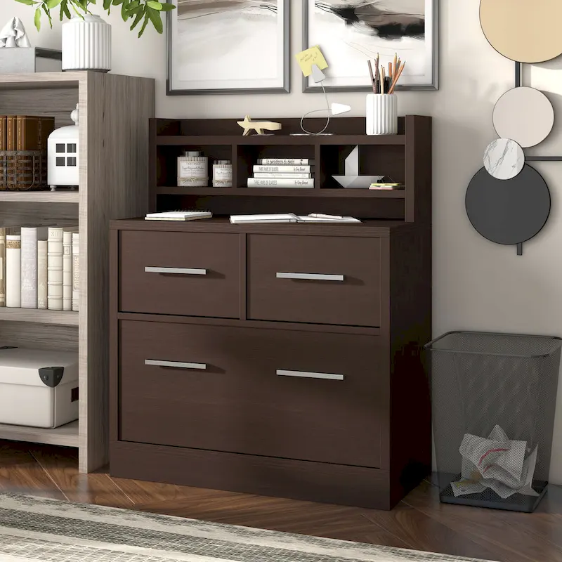 Greene Transitional 3-Drawer Wood File Cabinet Work Station by Porch & Den