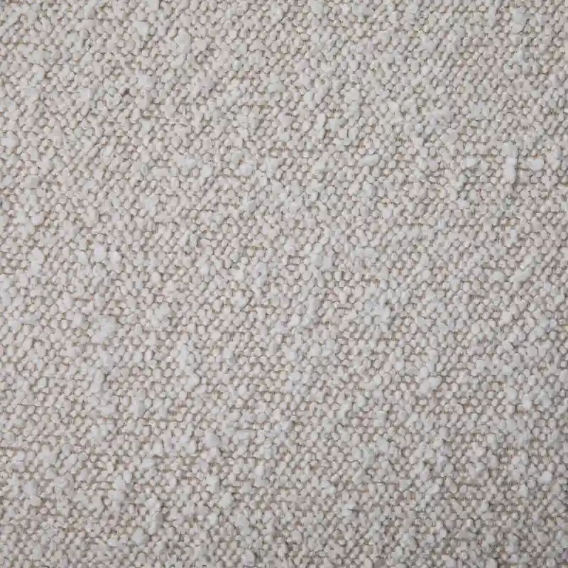 Boucle Round Bench with Half-Bezel Feet, Off-White