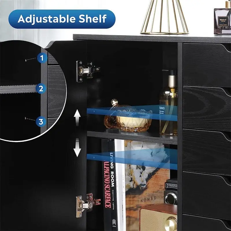 5-Drawer Wood Dresser Chest - 15.8D x 30.8W x 25.5H