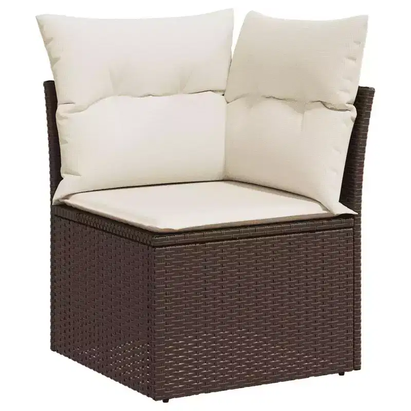 vidaXL Garden Sofa Set Rattan, Cushions