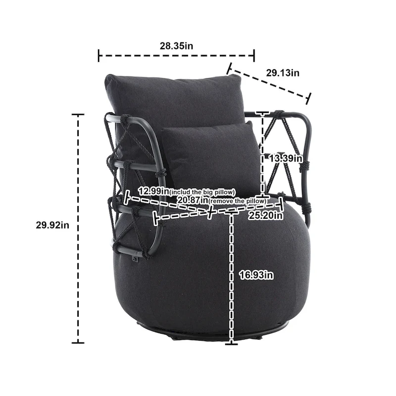 Upholstered Swivel Accent Chair Living Room Chair