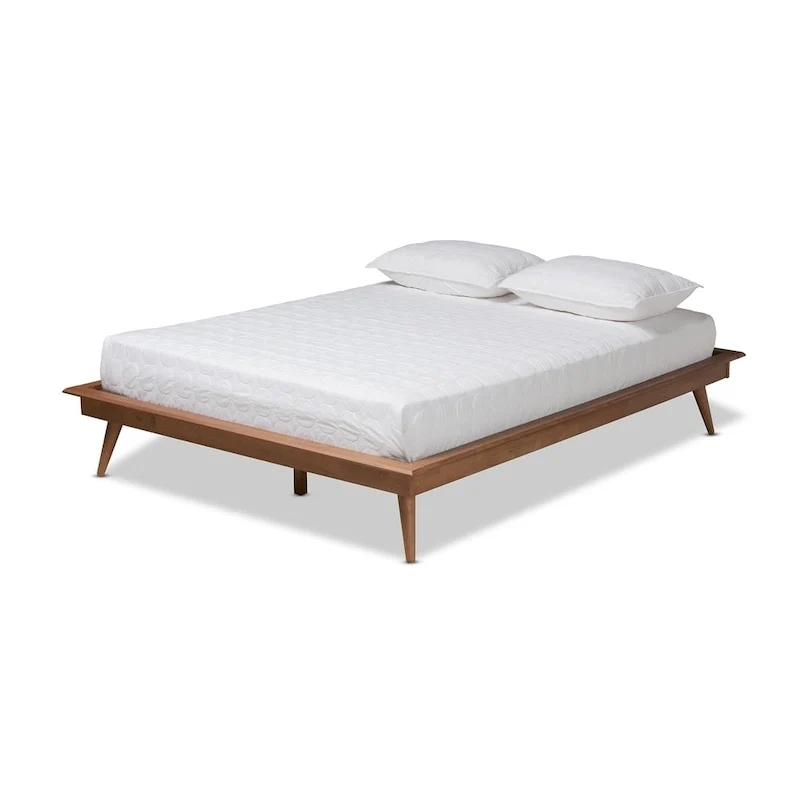 Carson Carrington Ulva Contemporary Walnut Wood Platform Bed Frame