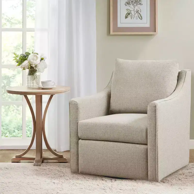 Martha Stewart Christian Swivel Armchair Natural