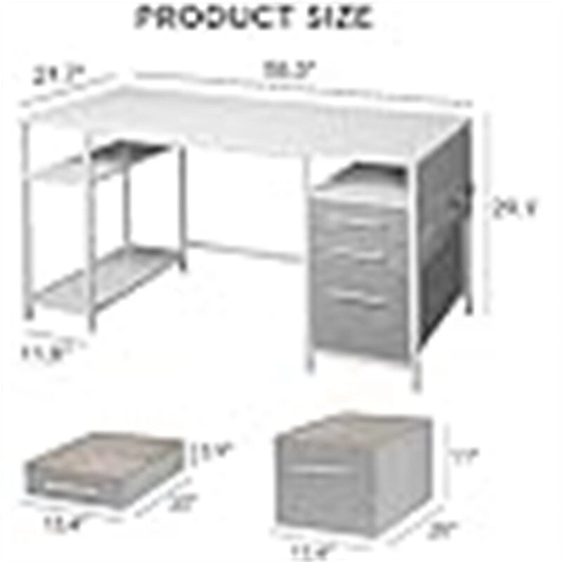 Desks with Drawers and Shelves - 21.65 D x 59.06 W x 29.13 H