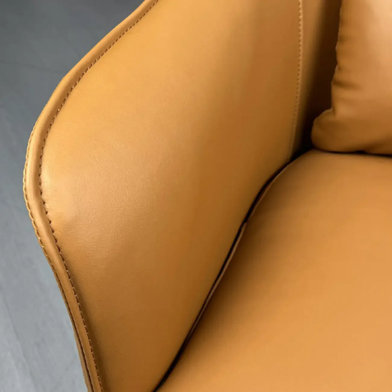 Modern Leather Flared Arm Armchair - Light Brown