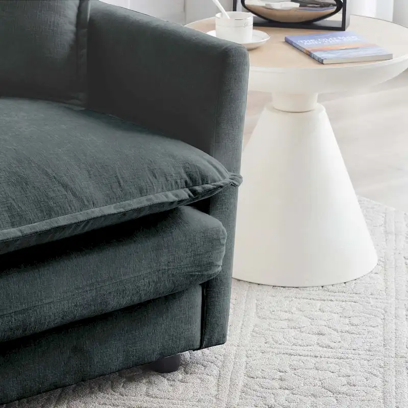 Deep Seat Reversible Modular 6 Seater U-Shaped Sectional Sofa 3 with Ottomans