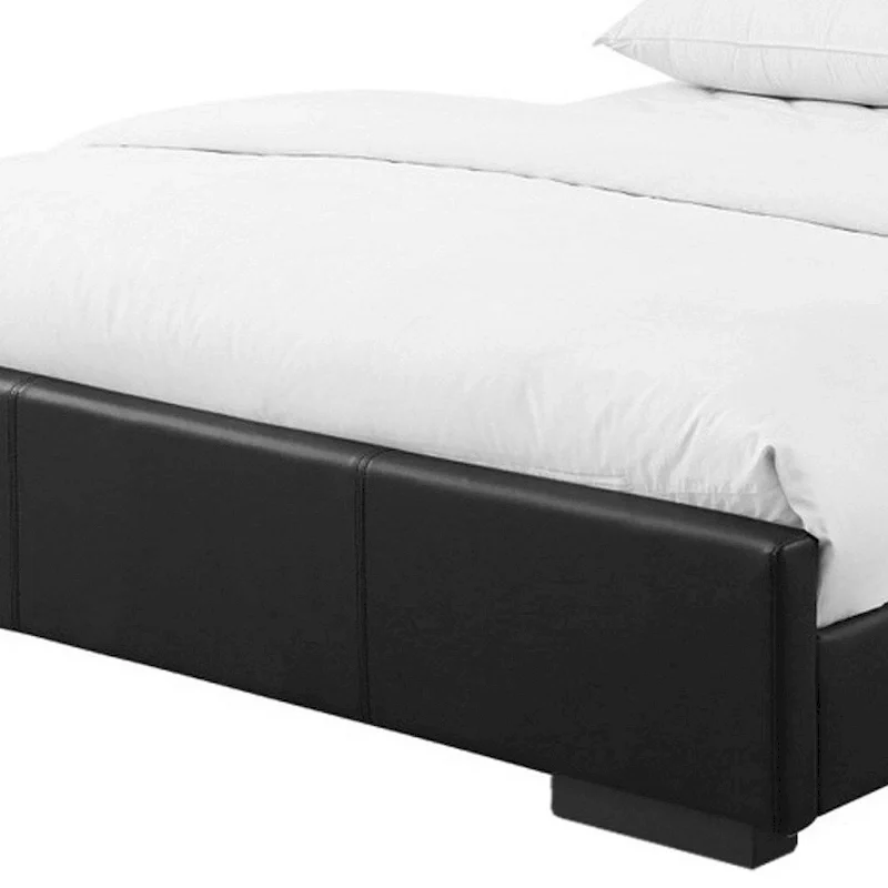 Black Faux Leather King Platform Bed Frame with Headboard – Contemporary Style, Sleeps 1–2