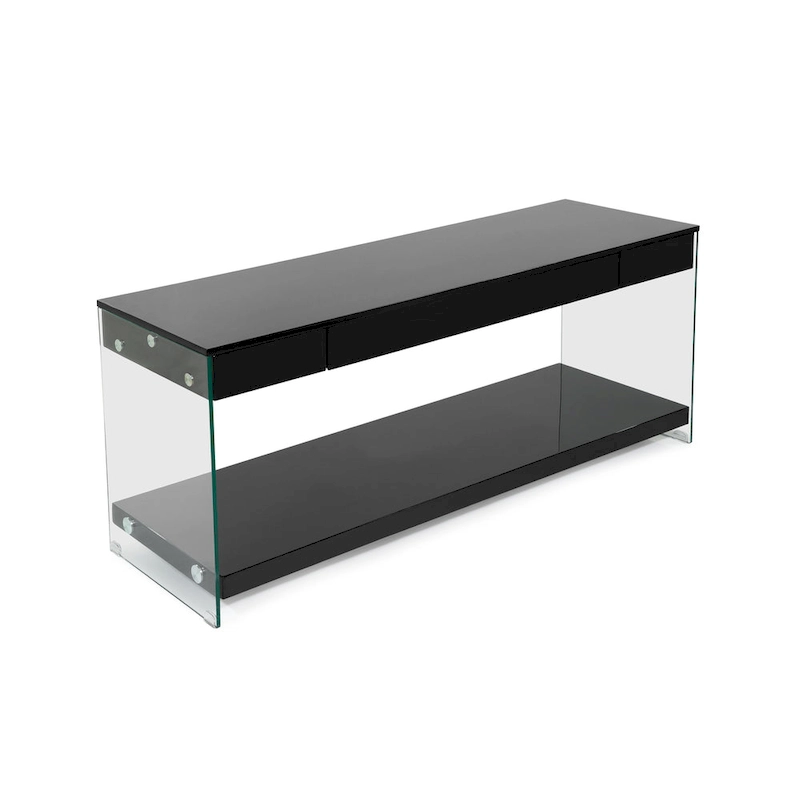 Takamura Modern 60-inch Glass 1-Shelf 1-Drawer TV Console by Strick & Bolton