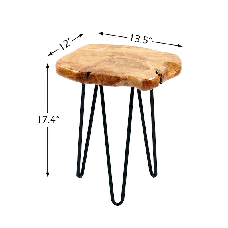 Naturally Shaped Small Stand with 3 Hairpin Legs - 13.5 x 12 x 19