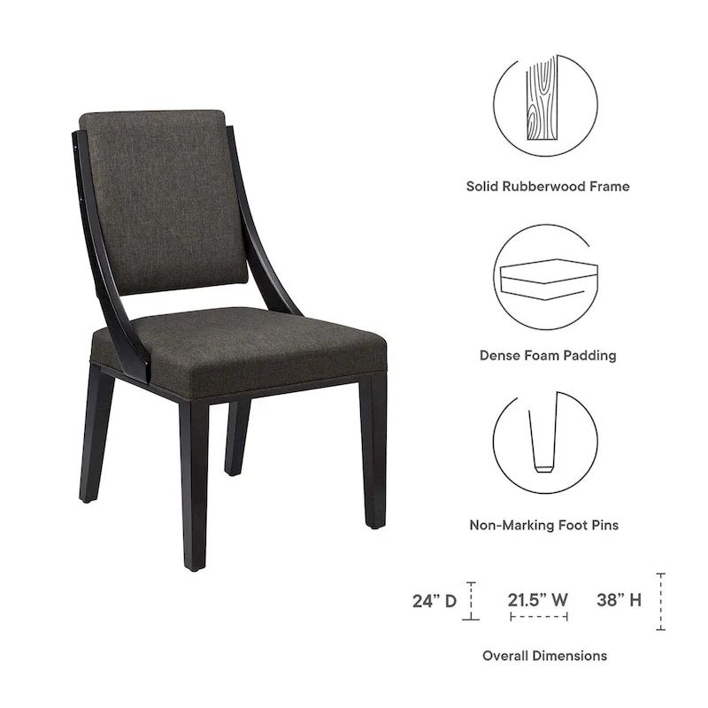 Fabric Upholstered Dining Chairs – Set of Two
