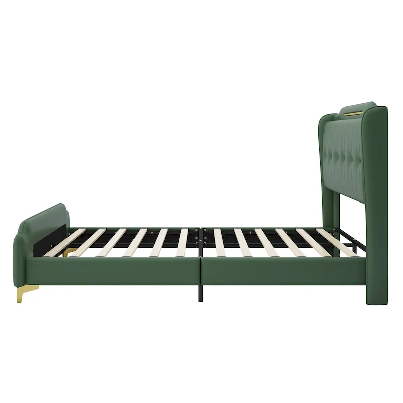 Modern Soft-Upholstered PU Leather Bed
