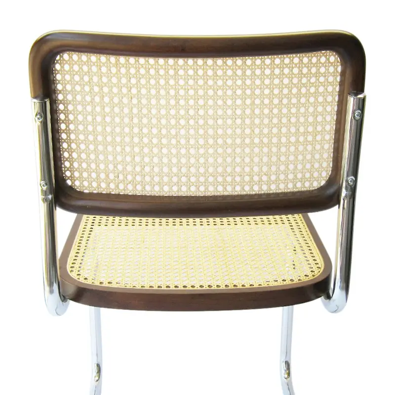 Breuer Chair Company Cesca Cane Dining Chair in Chrome and Walnut