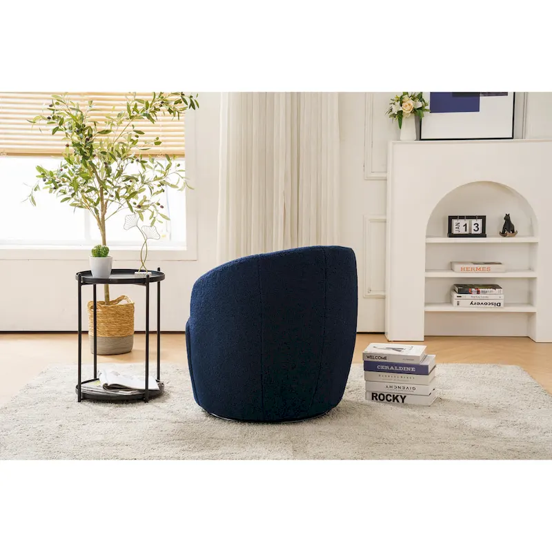 Teddy Fabric Swivel Accent Armchair Barrel Chair