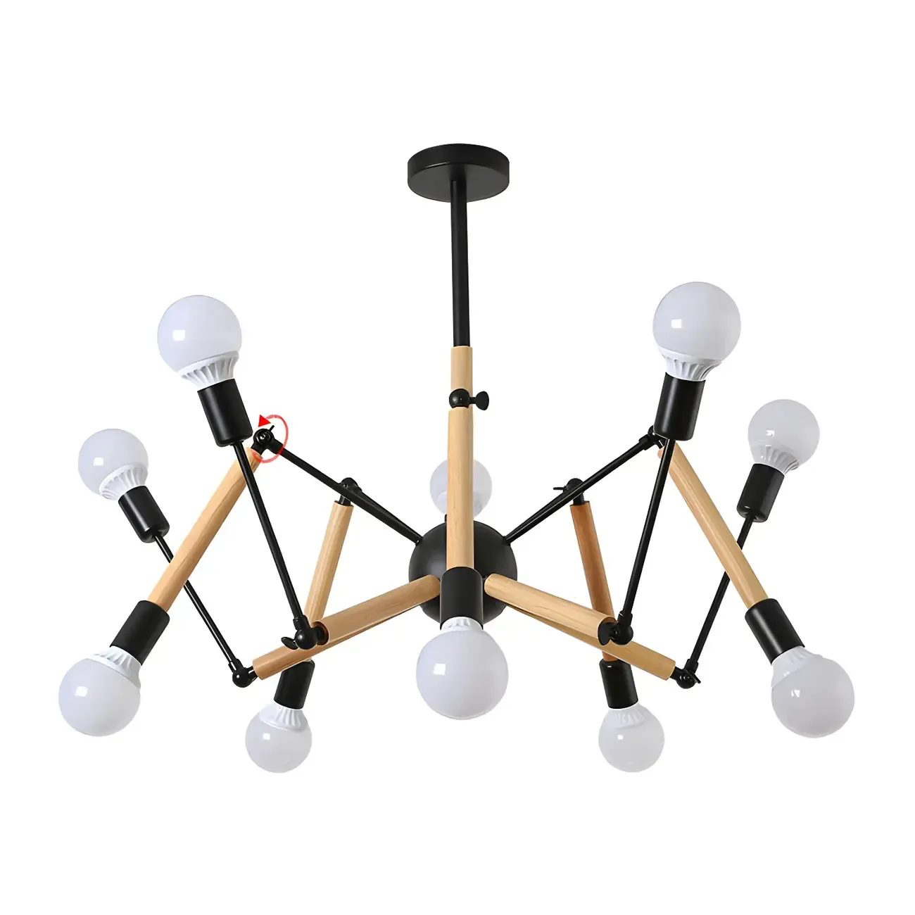 Modern Multi-Light Metal Adjustable Downrod Sputnik Chandelier