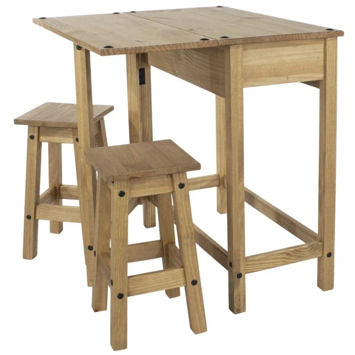 Solid Pine Drop Leaf Table 3-piece Dining Set