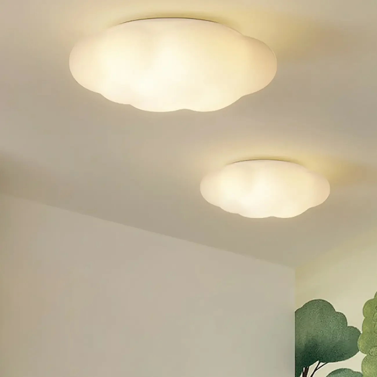 Modern Cloud Shape LED Flush Ceiling Light 3-Gear Dimming