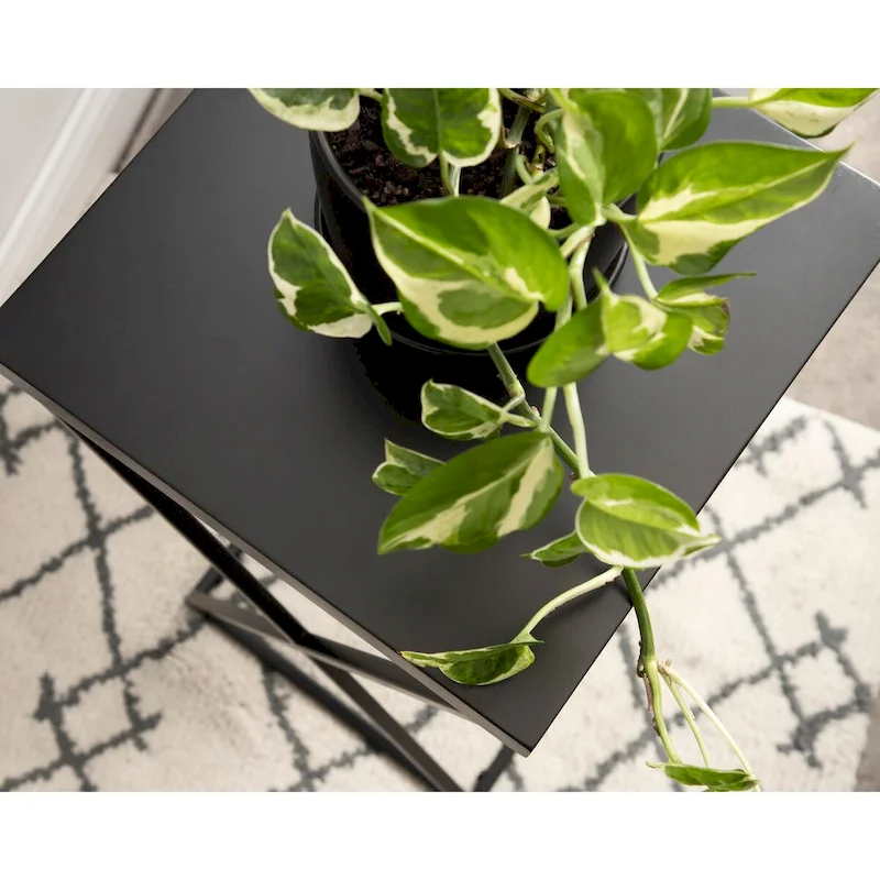 Kate and Laurel Elix Wood and Metal Table and Plant Stand