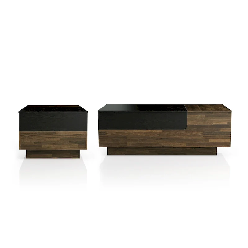 DH BASIC Transitional Brown 47-inch 1-shelf Coffee Table with Sliding Top by Denhour