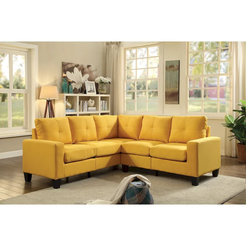 Glory Furniture Newbury Twill Fabric Sectional Sofa – Pocket Coil Seating, 82