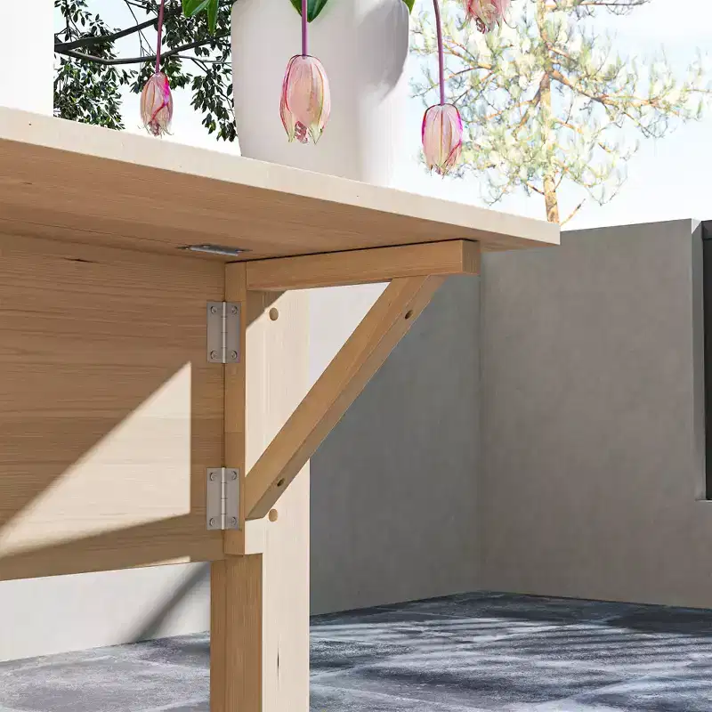 Outsunny Raised Garden Bed, Wood Elevated Planter Box with Side Table, Bottom Shelf, Bed Liners and Drainage Holes
